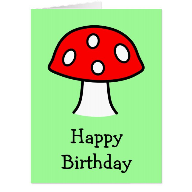 Red Mushroom Big Birthday Card (Front)