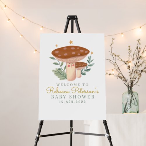 Red mushroom BirthdayBaby Shower Welcome Sign