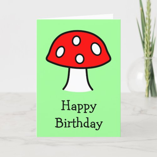 Red Mushroom Birthday Card