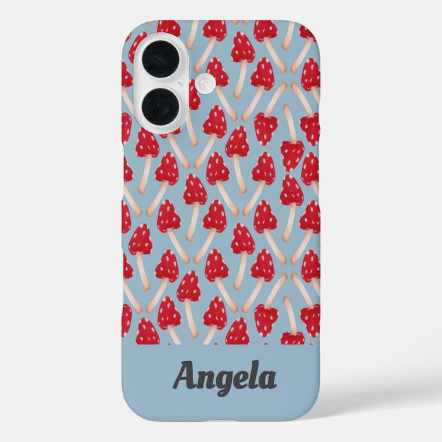 Red Mushroom - Blue Case-Mate iPhone Case (Back)
