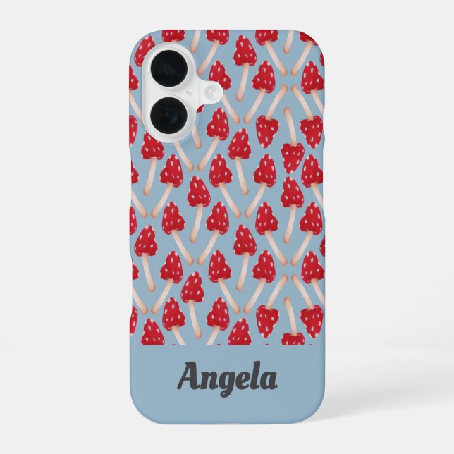 Red Mushroom - Blue Iphone Case (Back)