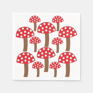 Red Mushroom Botanical Illustration