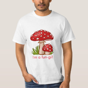 Red Mushroom Cartoon Message T-Shirt
