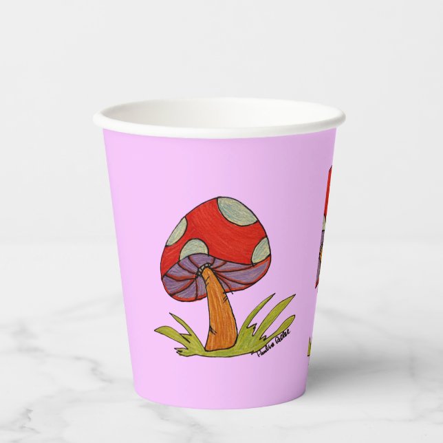 Red Mushroom Coffee Mug Paper Cups (Front)