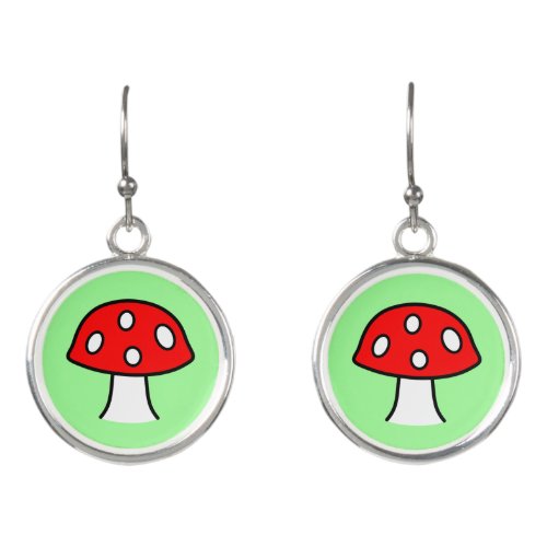 Red Mushroom Drop Earrings
