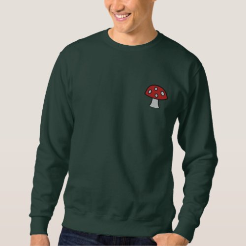 Red Mushroom Embroidered Sweatshirt