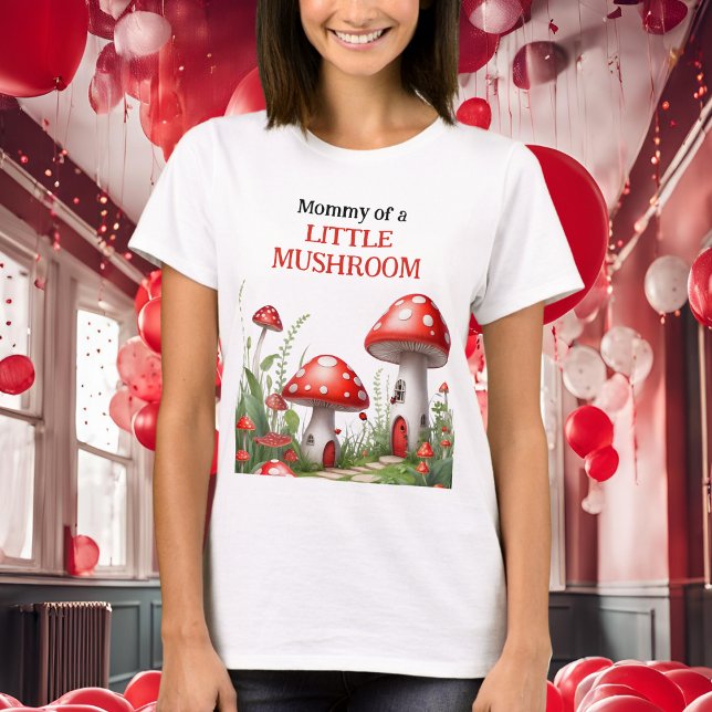 Red Mushroom Fungi Woodland Mom To Be T-Shirt (Creator Uploaded)