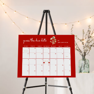 Red Mushroom Guess the Due Date Baby Shower Foam Board