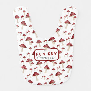 Red Mushroom Little Fun Guy Baby Bib Gift