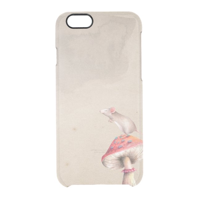 Red mushroom mouse uncommon iPhone case (Back)