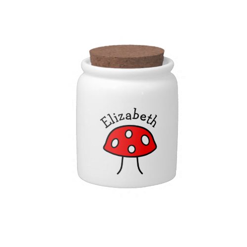 Red Mushroom Name Candy Jar