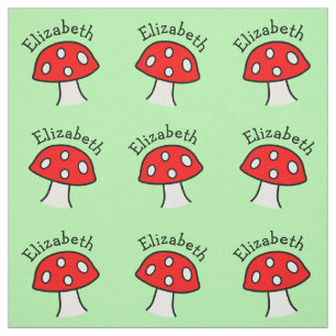 Red Mushroom Name Fabric