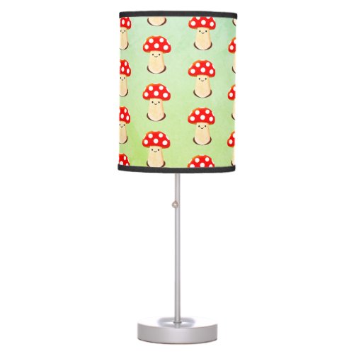 Red Mushroom Pattern Custom Table Lamp