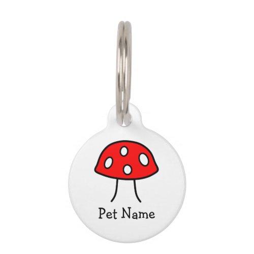 Red Mushroom Pet Tag