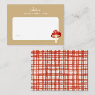 Red Mushroom Picnic Baby Shower Parenting Advice Note Card