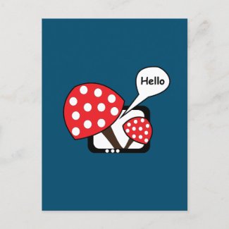 Red Mushroom Saying Hello From Television