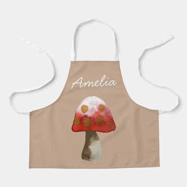 Red Mushroom Toadstool magic Apron (Front)