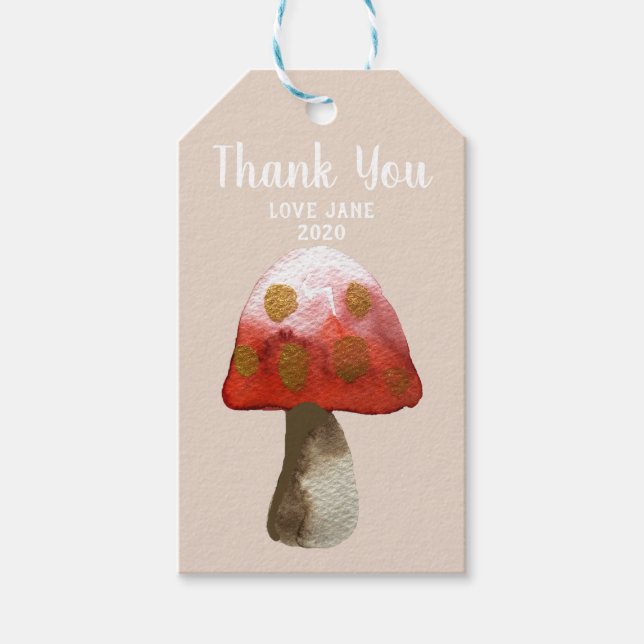 Red Mushroom Toadstool magic Wine Label (Front)