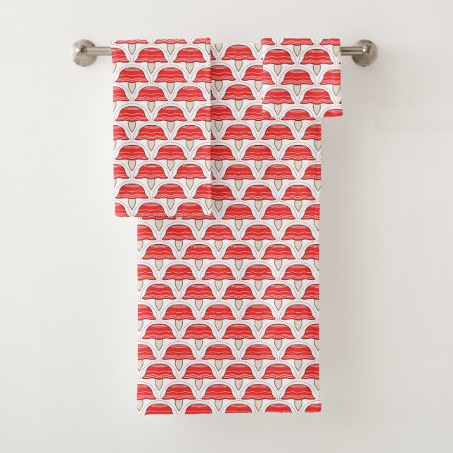 Red Mushroom Towel set perfect for Gifts (Insitu)