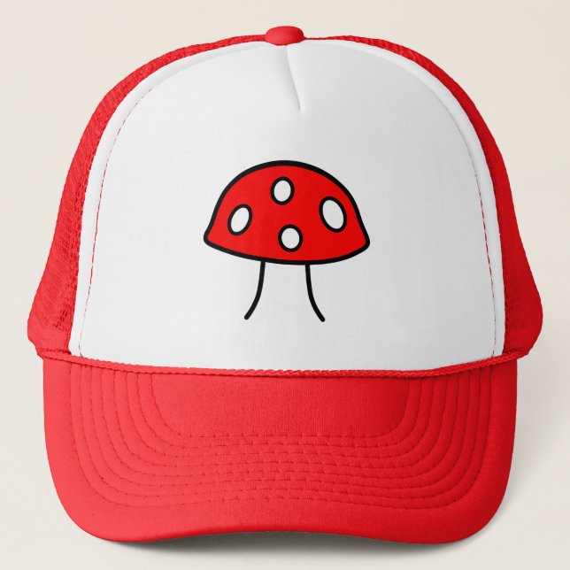 Red Mushroom Trucker Hat (Front)