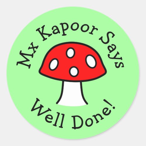 Red Mushroom Well Done Stickers