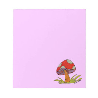 Red Mushroom with purple background Notepad