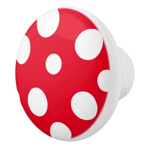Red Mushroom with White Spots Toadstool Cartoon Ceramic Knob