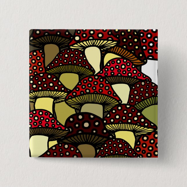 Red Mushrooms Button (Front)