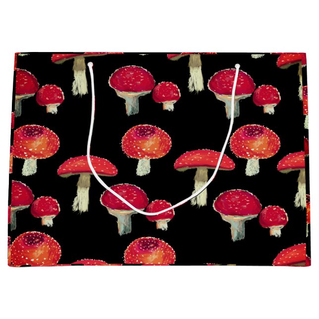 Red mushrooms pattern   Bathroom Towel Set Large Gift Bag (Front)