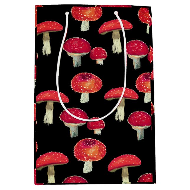 Red mushrooms pattern   Bathroom Towel Set Medium Gift Bag (Front)
