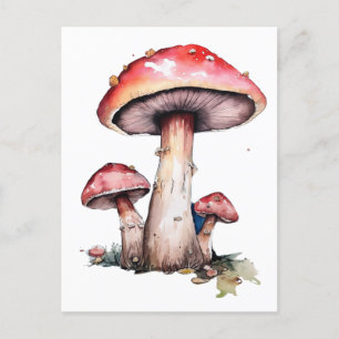 Red Mushrooms Postcard