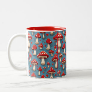 Red Mushrooms Print-on-Demand Mug for a Fun-Filled