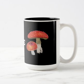 Red Mushrooms Two-Tone Coffee Mug