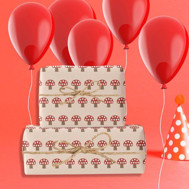 red mushrooms wrapping paper (Creator Uploaded)