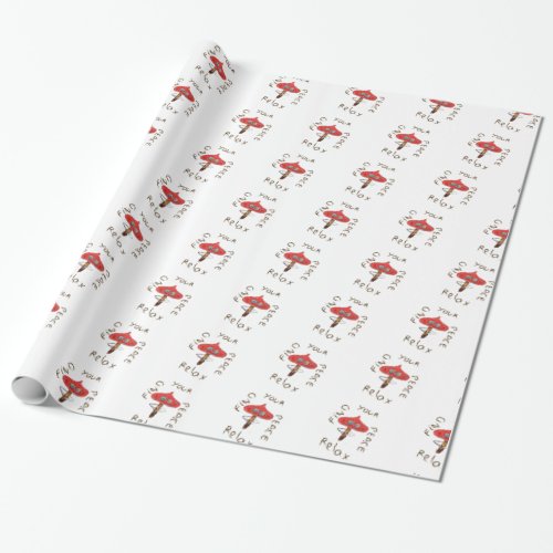 Red Mushrooms Wrapping Paper