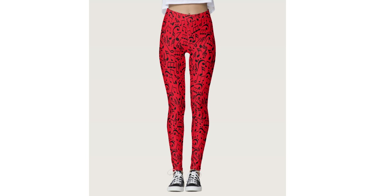 Red Music Leggings | Zazzle