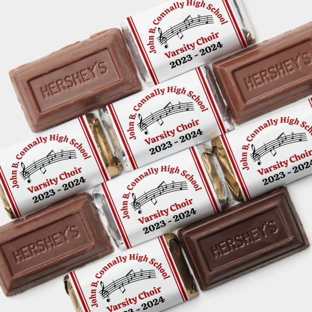 Red Music Notes Custom Choir Party Hershey's Miniatures (Assorted)