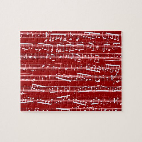 Red music notes jigsaw puzzle