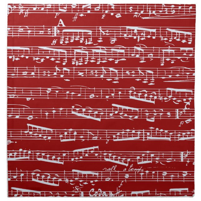 Red music notes napkin (Front)