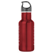 Red music notes stainless steel water bottle (Back)