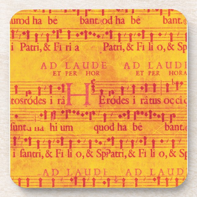 Red Music on Orange Drink Coaster (Front)