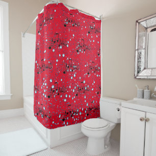Red - Musical Mode  Shower Curtain