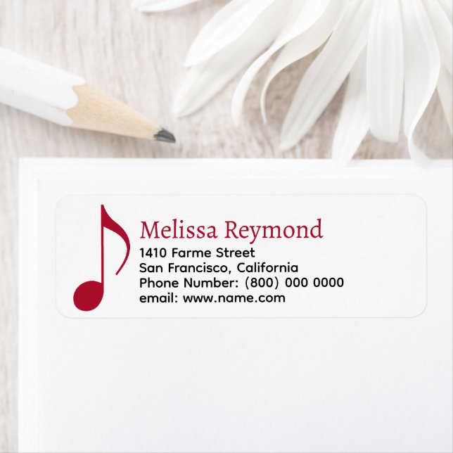Red Musical Note & Musician Name  Label (Insitu)