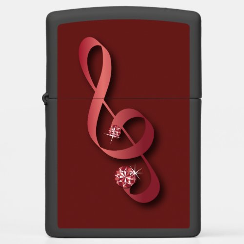 Red Musical Note Rhinestone Jewel  Lighter Design