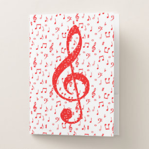 Red musical pocket folder