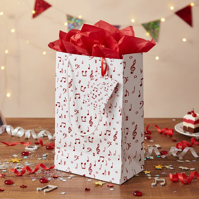 Red musical theme small gift bag (Creator Uploaded)