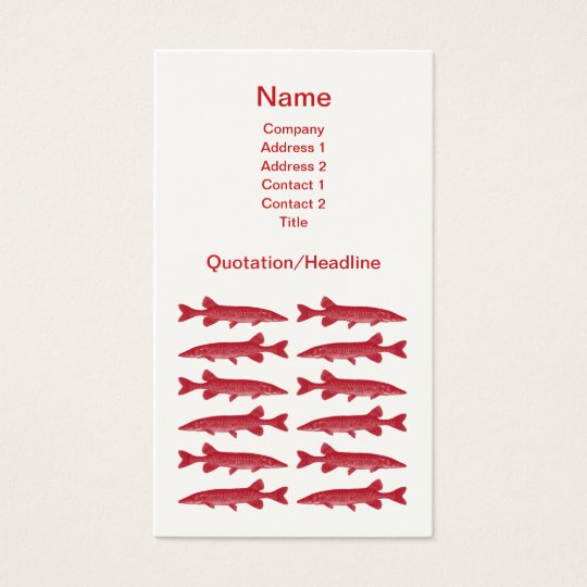 Red Muskie Fish Business Card