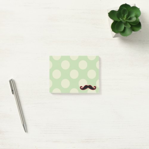 Red Mustache Curl Mustache Stache Polka Dots Post_it Notes