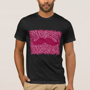Red Mustache on Leopard Skin T-Shirt