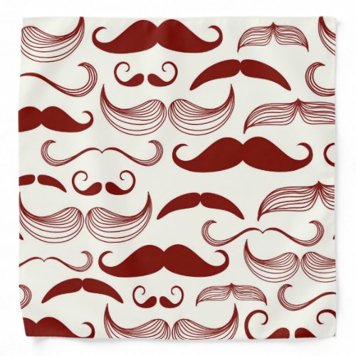 Red Mustache Pattern Bandana